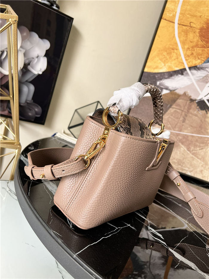 Louis Vuitton CAPUCINES MINI Taurillon Taupe M80041 High