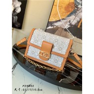 Louis Vuitton DAUPHINE MM BAG Since 1854 Jacquard textile Ecru / Caramel M59483 High