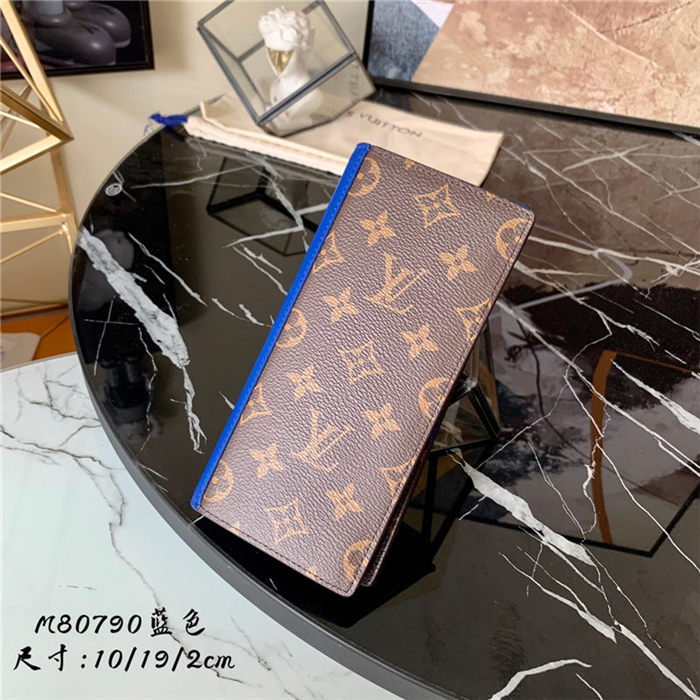 Louis Vuitton BRAZZA WALLET Monogram Macassar M80790 Blue High