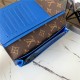 Louis Vuitton BRAZZA WALLET Monogram Macassar M80790 Blue High