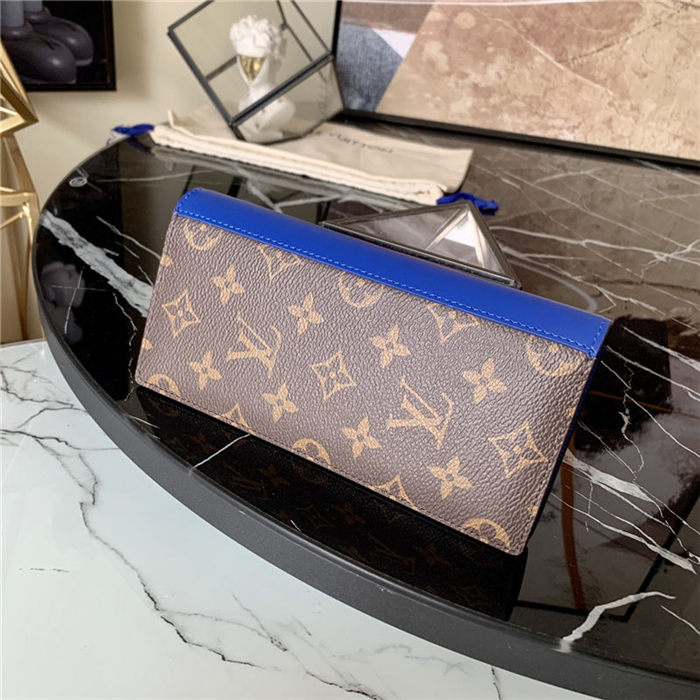 Louis Vuitton BRAZZA WALLET Monogram Macassar M80790 Blue High