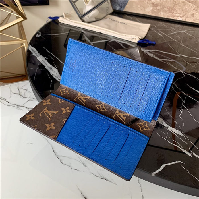 Louis Vuitton BRAZZA WALLET Monogram Macassar M80790 Blue High