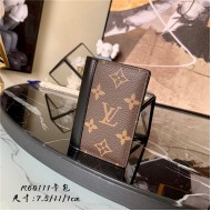 Louis Vuitton POCKET ORGANIZER Monogram Macassar M60111 Black High