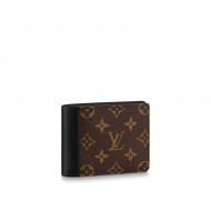 Louis Vuitton MULTIPLE WALLET Monogram Macassar M69408 Black High