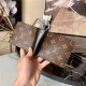 Louis Vuitton MULTIPLE WALLET Monogram Macassar M69408 Black High