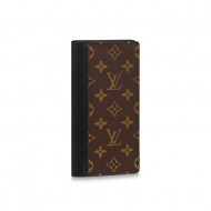 Louis Vuitton BRAZZA WALLET Monogram Macassar M69410 Black High