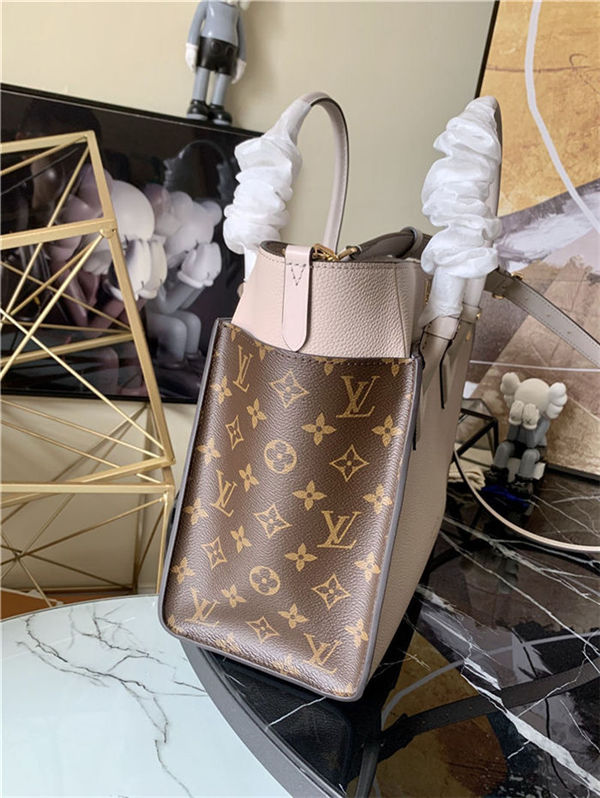 Louis Vuitton ON MY SIDE MM Twist calfskin and Monogram coated canvas M58485 Greige High