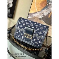 Louis Vuitton DAUPHINE MM BAG Denim Blue High