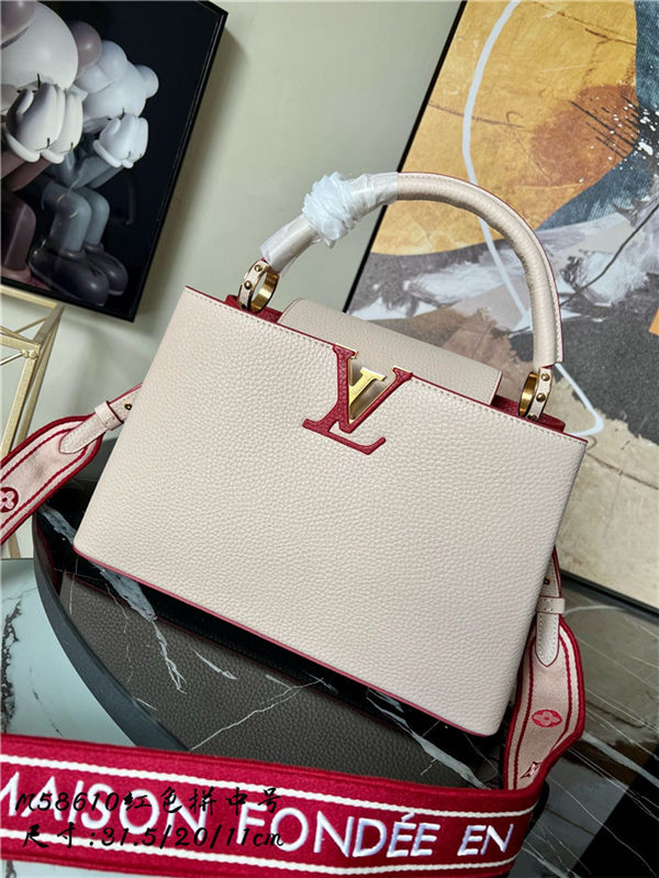 Louis Vuitton CAPUCINES MM Taurillon Red M58610 High