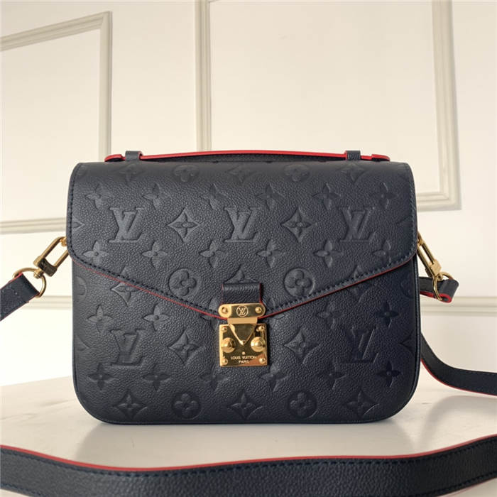 Louis Vuitton POCHETTE METIS Bag Monogram Empreinte Navy Red M44071 High