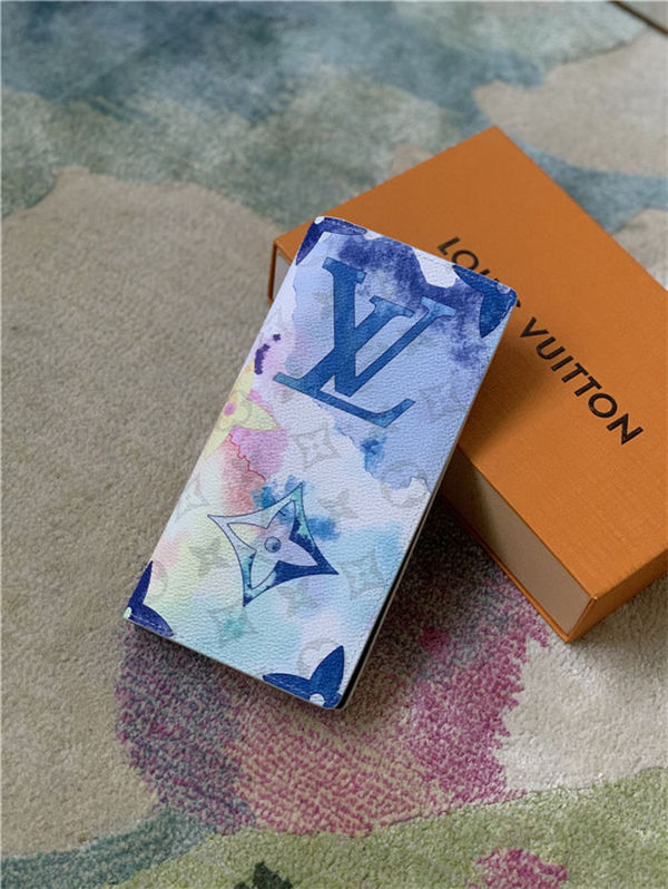 Louis Vuitton BRAZZA WALLET Monogram Watercolor M80457 Multicolor High