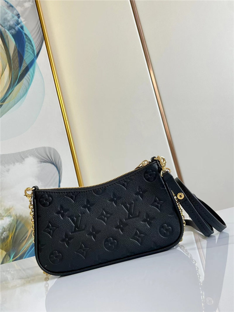 Louis Vuitton EASY POUCH ON STRAP Embossed Monogram Empreinte cowhide leather Black High