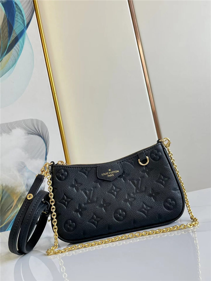 Louis Vuitton EASY POUCH ON STRAP Embossed Monogram Empreinte cowhide leather Black High