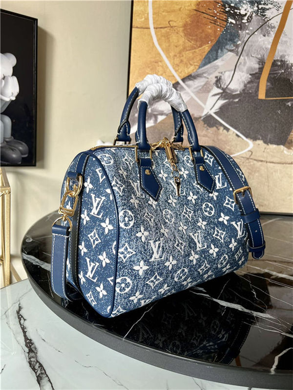 Louis Vuitton Speedy Bandouliere 25 Denim jacquard textile M59609 High