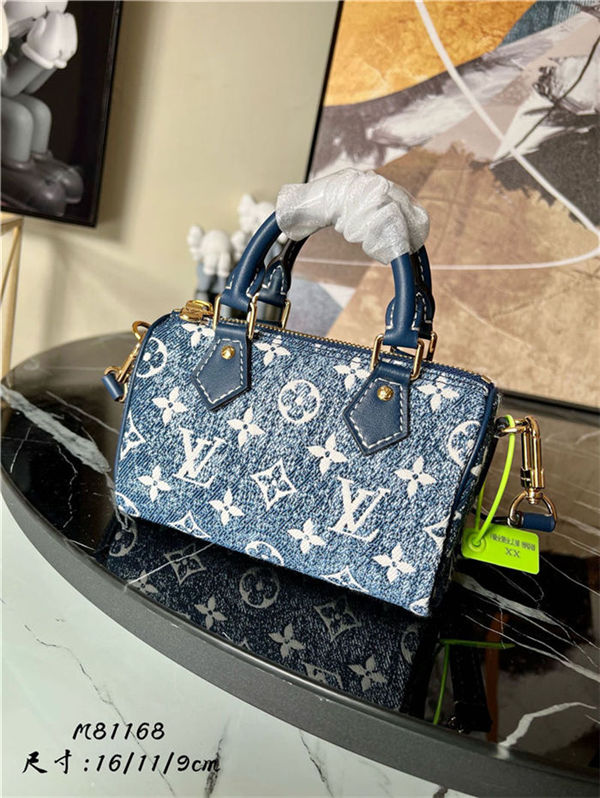 Louis Vuitton NANO SPEEDY Monogram jacquard denim Blue M81168 High