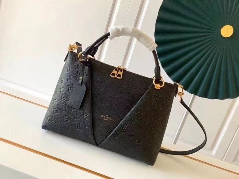 Louis Vuitton V Tote MM Embossed Monogram M44422 Black High