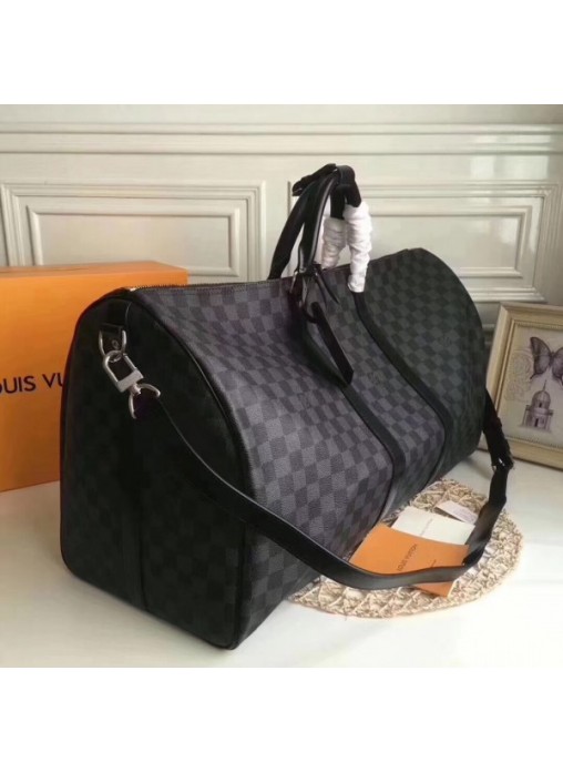 Louis Vuitton Keepall Bandoulière 55 Damier Graphite N41413 High