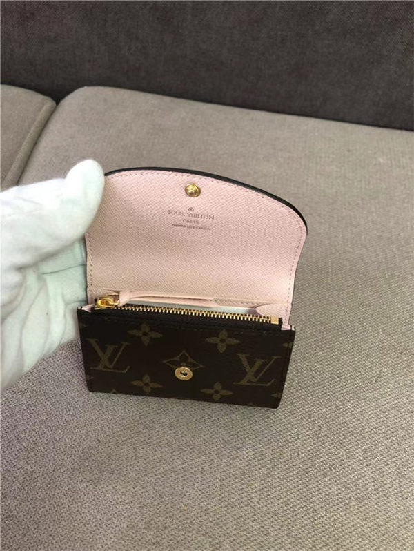 Louis Vuitton Rosalie Coin Purse Wallet Monogram Canvas Rose Ballerina M62361 High