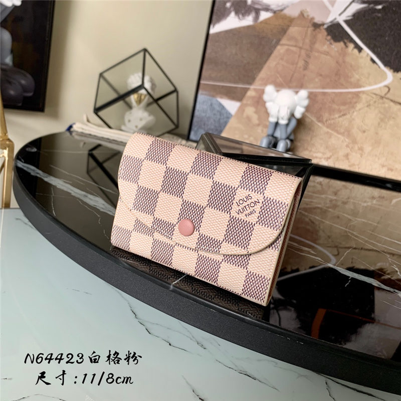 Louis Vuitton Rosalie Coin Purse Wallet Damier Azur Canvas N61276 High