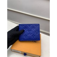 Louis Vuitton SLENDER WALLET Taurillon cowhide leather M80590 Blue High