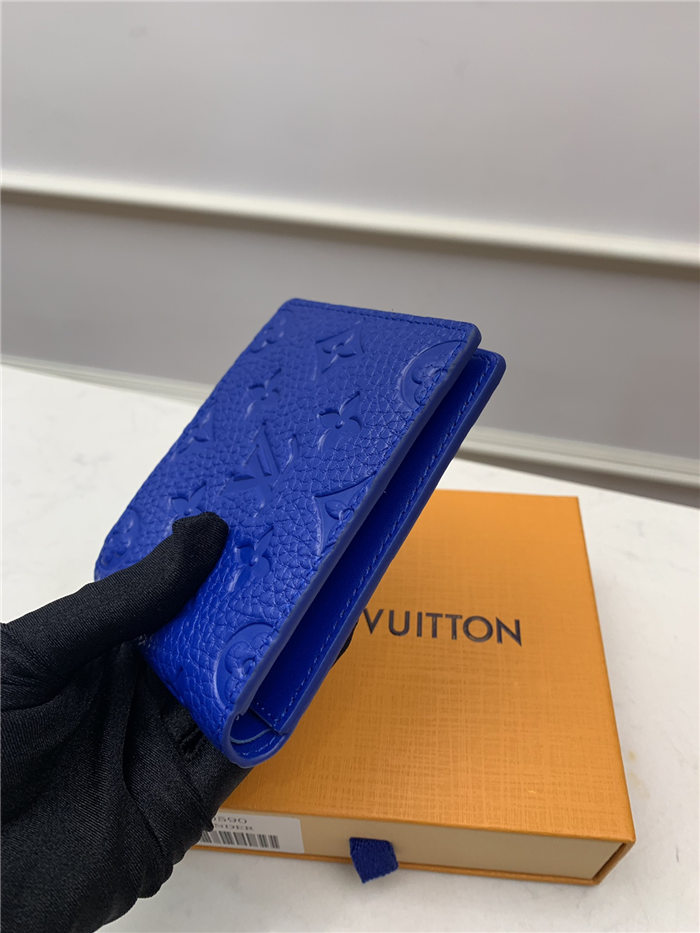 Louis Vuitton SLENDER WALLET Taurillon cowhide leather M80590 Blue High