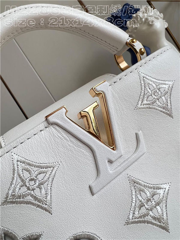 Louis Vuitton Capucines Mini Calfskin leather embroidery White M22922/M22863 High