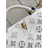 Louis Vuitton Capucines MM Calfskin leather embroidery White M22922/M22863 High