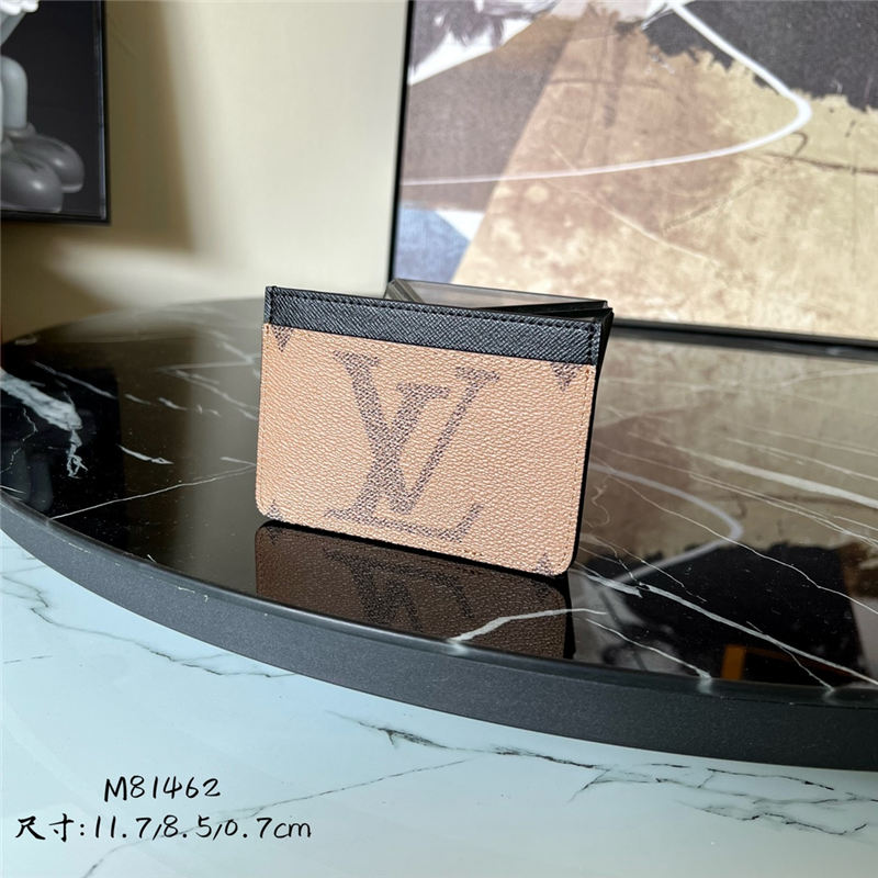 Louis Vuitton LV SIDE-UP CARD HOLDER Monogram and Monogram Reverse coated canvas M81462 High