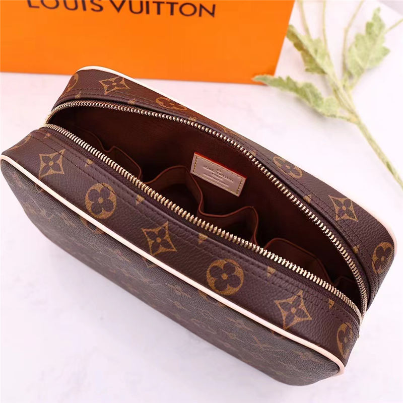 Louis Vuitton TOILET POUCH GM Monogram Macassar canvas High