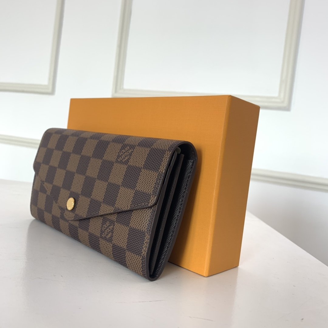 Louis Vuitton SARAH WALLET Damier Ebene Brown High