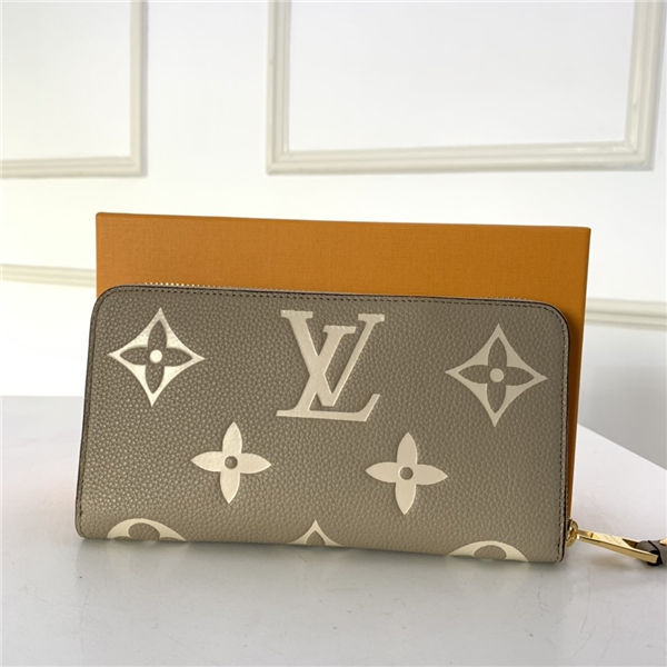 Louis Vuitton ZIPPY WALLET Monogram Empreinte Tourterelle Gray/Cream High