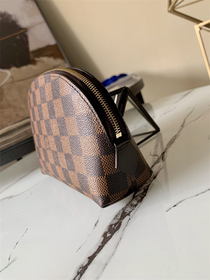 Louis Vuitton COSMETIC POUCH PM Damier Ebene N47516 High