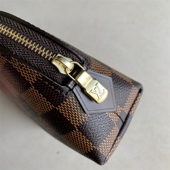 Louis Vuitton COSMETIC POUCH PM Damier Ebene N47516 High