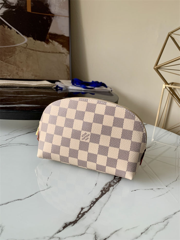 Louis Vuitton COSMETIC POUCH PM Damier Azur N47515 High