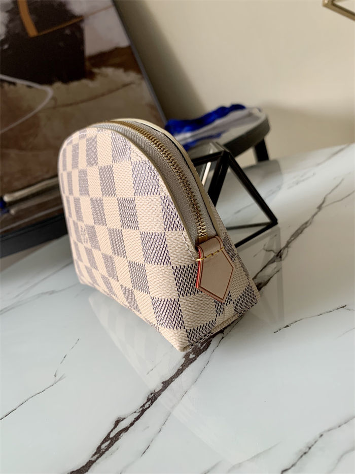 Louis Vuitton COSMETIC POUCH PM Damier Azur N47515 High