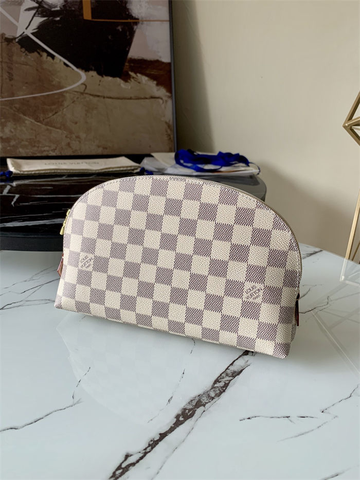 Louis Vuitton COSMETIC POUCH GM Damier Azur N47353 High