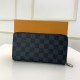 Louis Vuitton Double ZIPPY WALLET Damier Graphite High