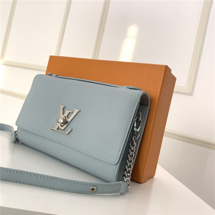 Louis Vuitton LOCKME CLUTCH Blue High