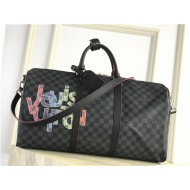 Louis Vuitton KEEPALL BANDOULIÈRE 50 Damier Graphite Red High