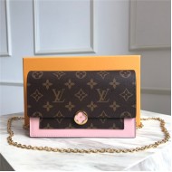 Louis Vuitton FLORE CHAIN WALLET Rose Ballerine High