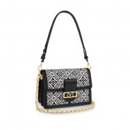 Louis Vuitton DAUPHINE MM BAG Since 1854 Jacquard textile Black Top