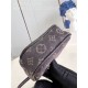 Louis Vuitton Pochette Cancun Shoulder Bag Pouch Denim M60018 Coffee High