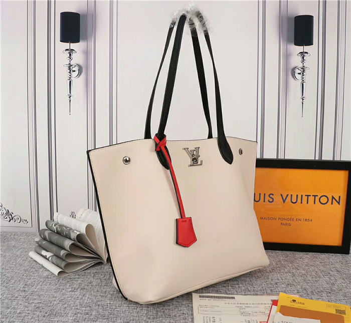 Louis Vuitton Lockme Go Tote Bag Beige