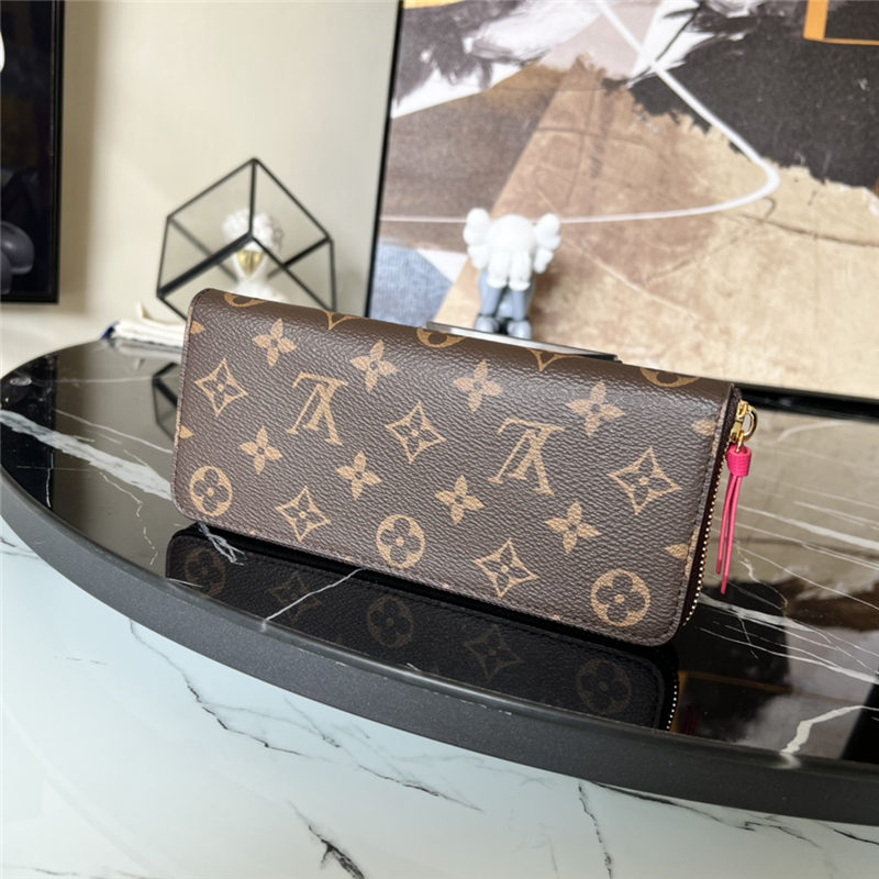 Louis Vuitton CLÉMENCE WALLET Monogram Fuchsia-Lining M60742 High