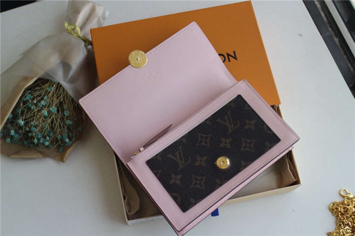 Louis Vuitton Flore Chain Wallet Monogram Canvas Pink