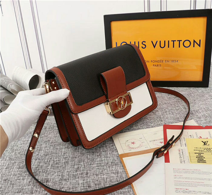 Louis Vuitton Dauphine MM Bag Black/White