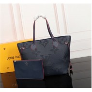 Louis Vuitton Neverfull MM Bag Navy Monogram Mid