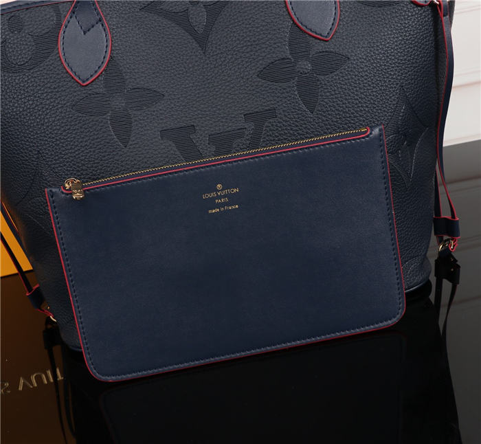 Louis Vuitton Neverfull MM Bag Navy Monogram Mid