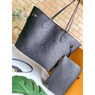 Louis Vuitton Neverfull MM Bag Black Monogram Mid