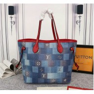 Louis Vuitton Neverfull MM Bag Monogram Denim Mid